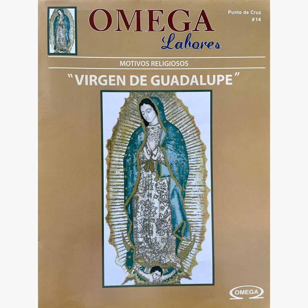 Kit para bordar en punto de cruz marca Omega,  Virgen de Guadalupe