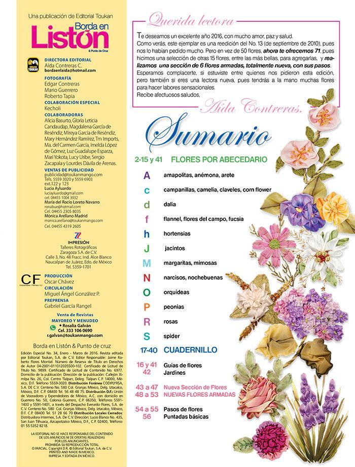 Borda en ListÌ_n Especial 34 - 71 Bellas flores de la A a la Z - Formato Digital - ToukanMango