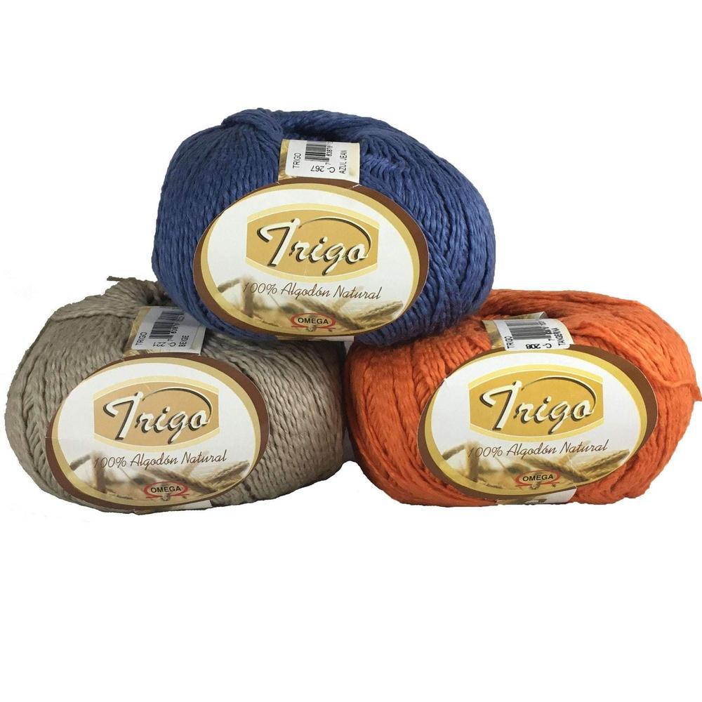 Hilaza Trigo, marca Omega, bolsa con 5 madejas de 100g. - Tejemania todo para el tejido y crochet