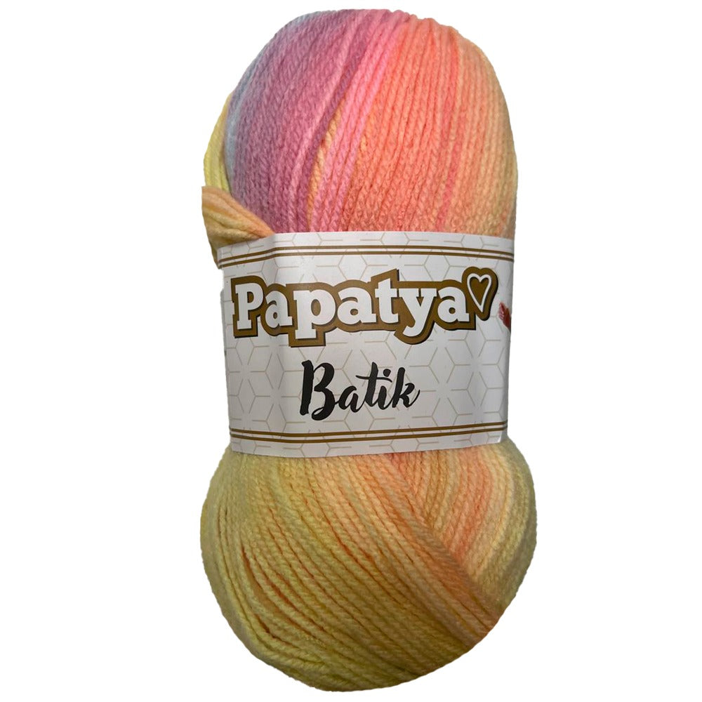 PAQUETE Papatya Batik COLOR 14, Marca Sweet Crochet, 3 madejas con 100g