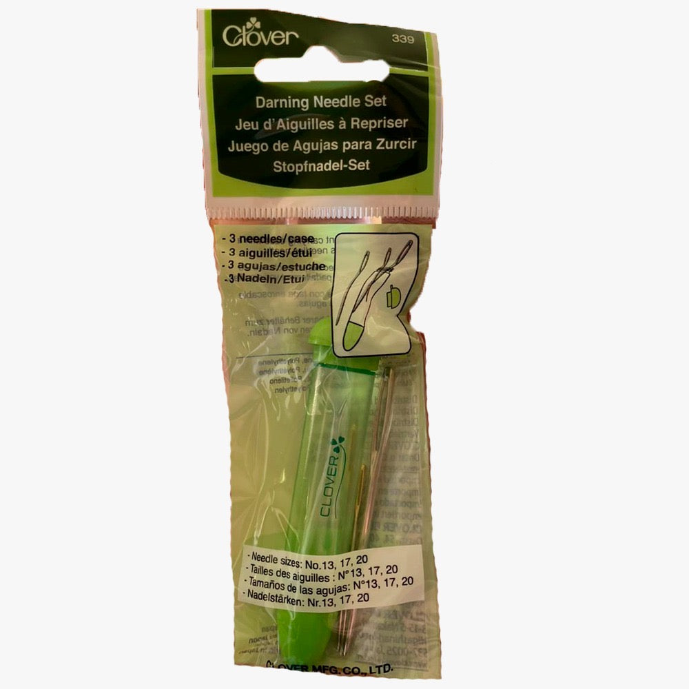 Juego de 3 agujas para zurcir con estuche, marca Clover