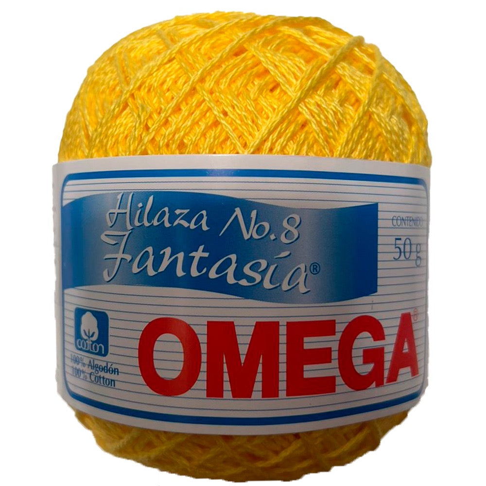 Hilaza Fantasia No.8, marca Omega, CAJA con 4 madejas de 50g con 113m