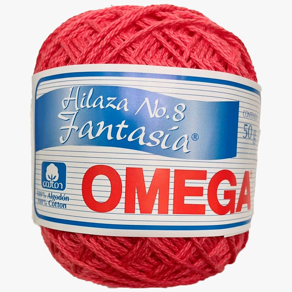Hilaza Fantasia No.8, marca Omega, CAJA con 4 madejas de 50g con 113m