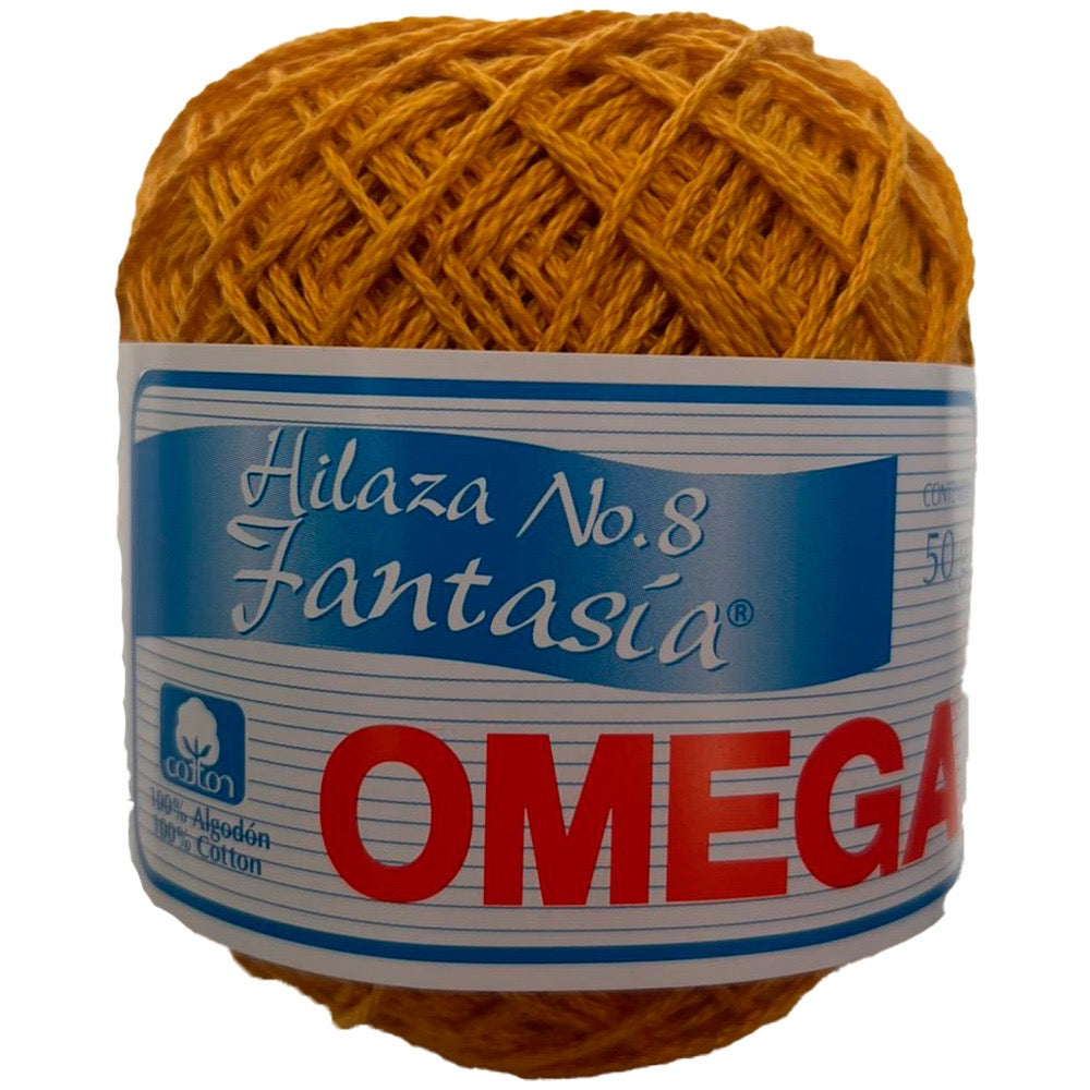 Hilaza Fantasia No.8, marca Omega, CAJA con 4 madejas de 50g con 113m