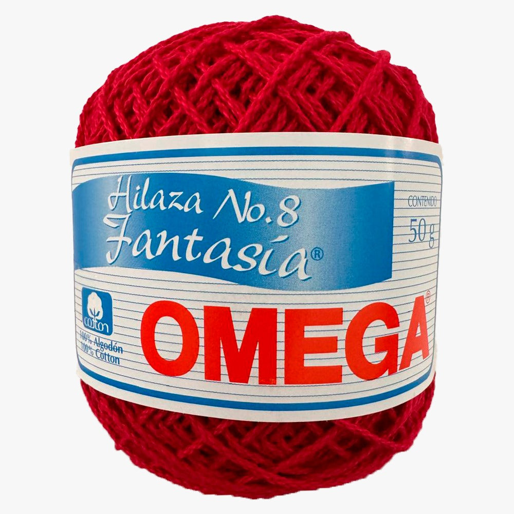 Hilaza Fantasia No.8, marca Omega, CAJA con 4 madejas de 50g con 113m