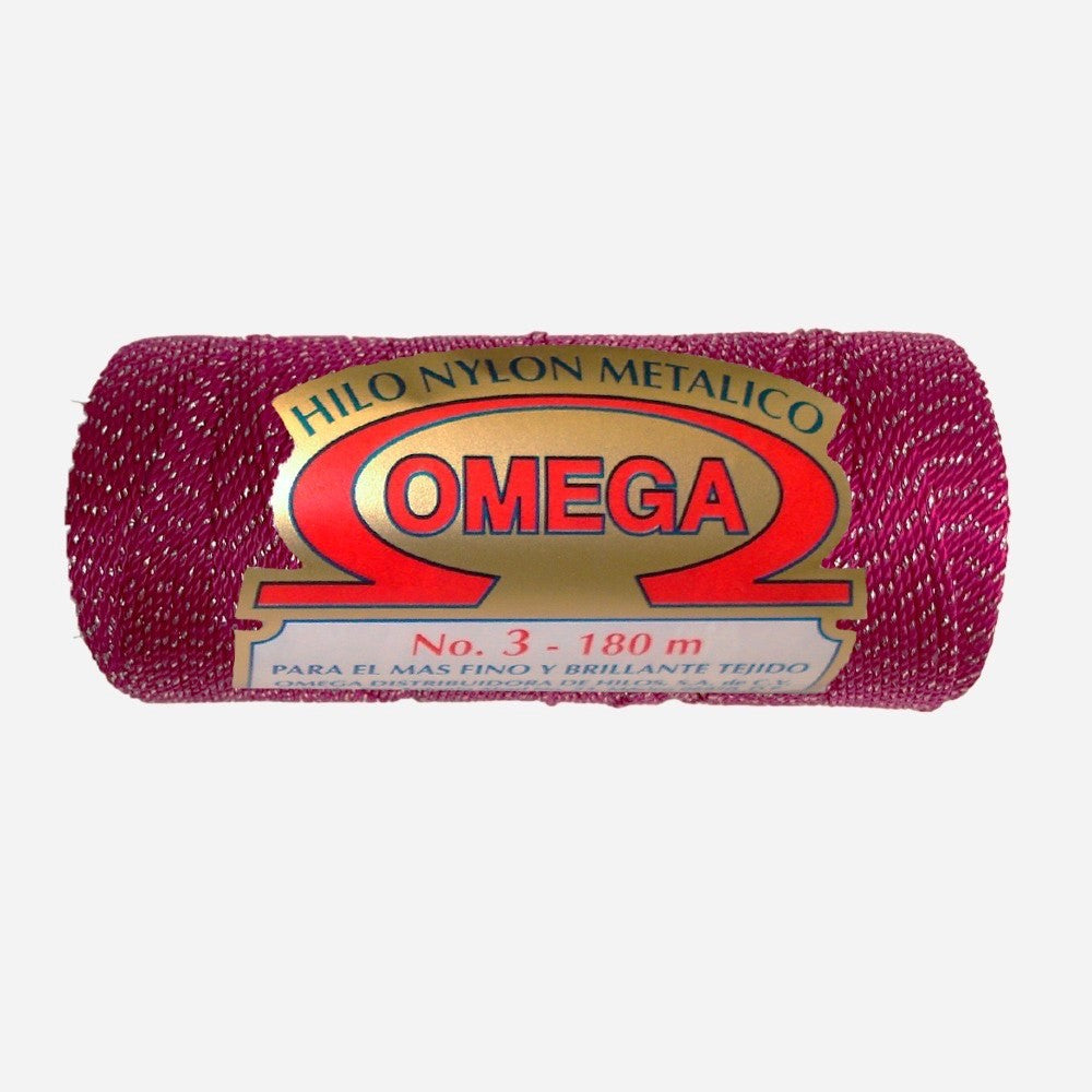 Hilo Nylon Metálico #3, marca Omega, PAQUETE con 6 tubos de 60g con 180m