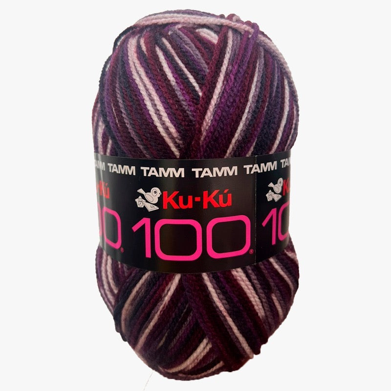 Estambre Kuku 100,marca Tamm, BOLSA con 5 madejas de 100g con 340m