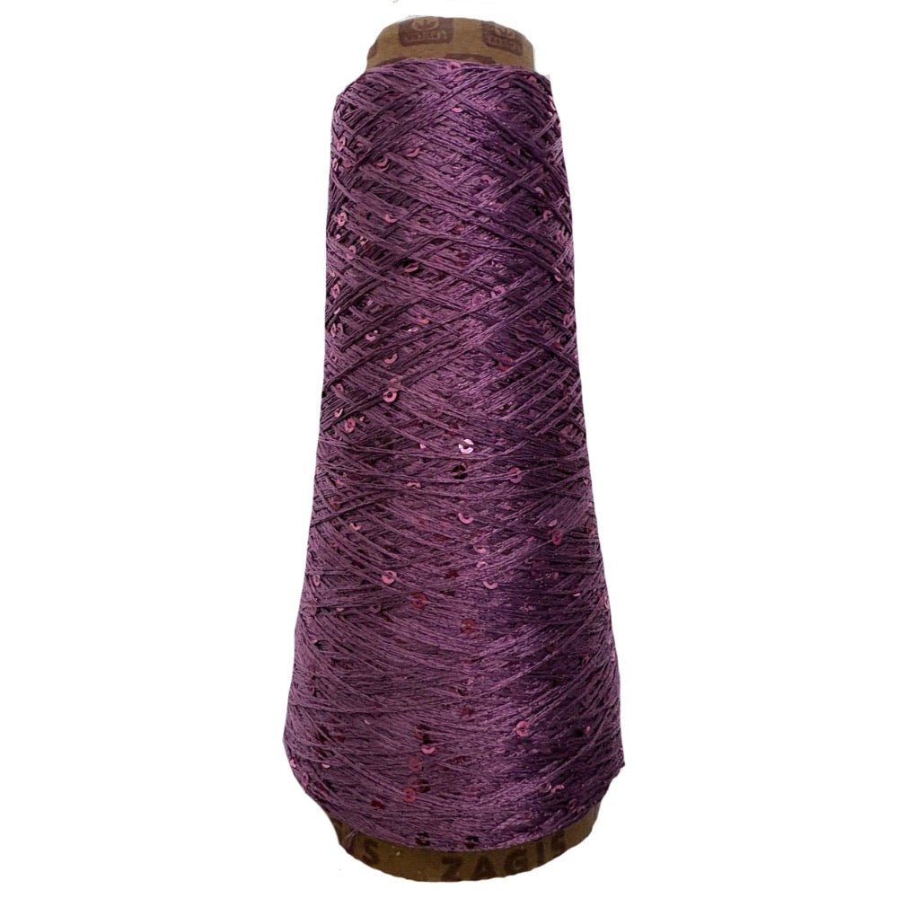 Hilo con lentejuelas en cono, marca Angelique con 100g  ⭐