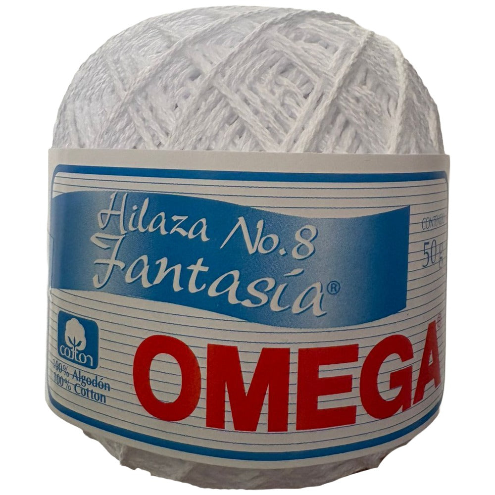 Hilaza Fantasia No.8, marca Omega, CAJA con 4 madejas de 50g con 113m