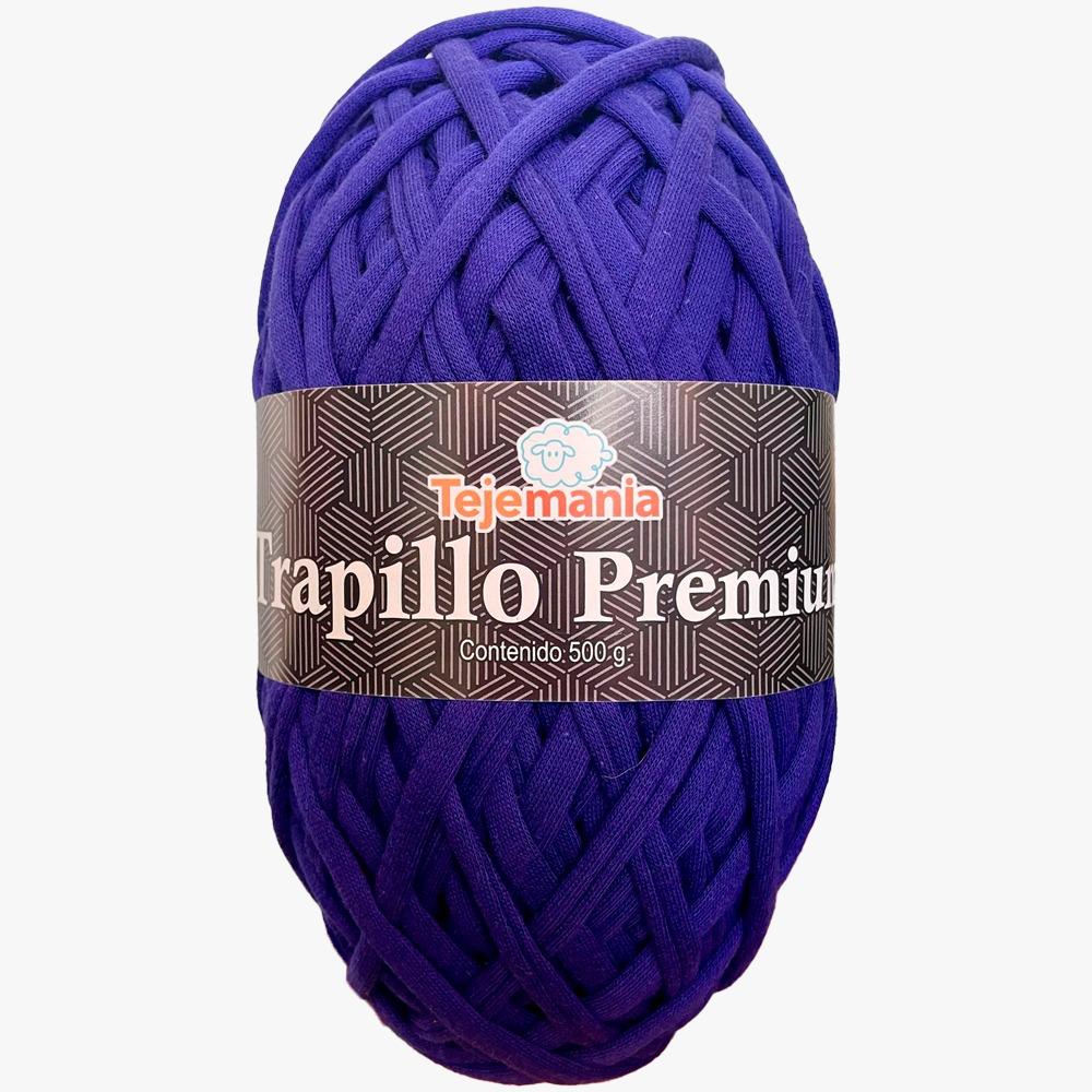 PAQUETE color INDIGO con 3 Trapillos Premium, marca Tejemanía, 3 madejas con 500g