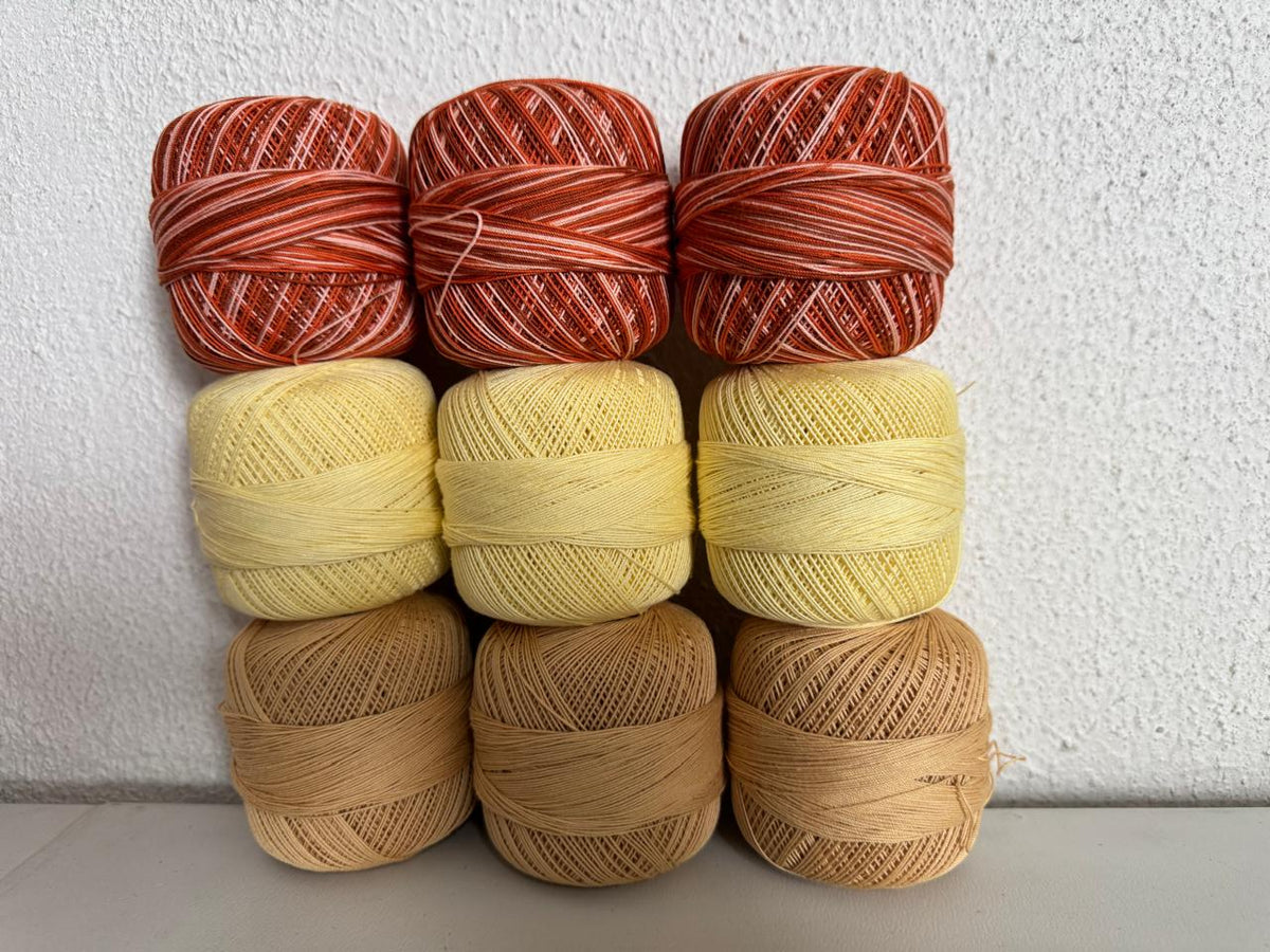 PAQUETE 9 bolas Crochet 10, marca Omega