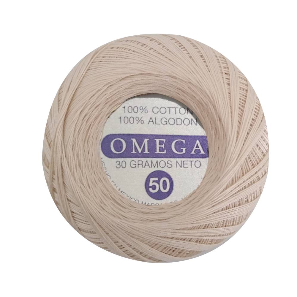 Crochet 50, marca Omega, CAJA con 12 madejas de 30g con 495 mts.