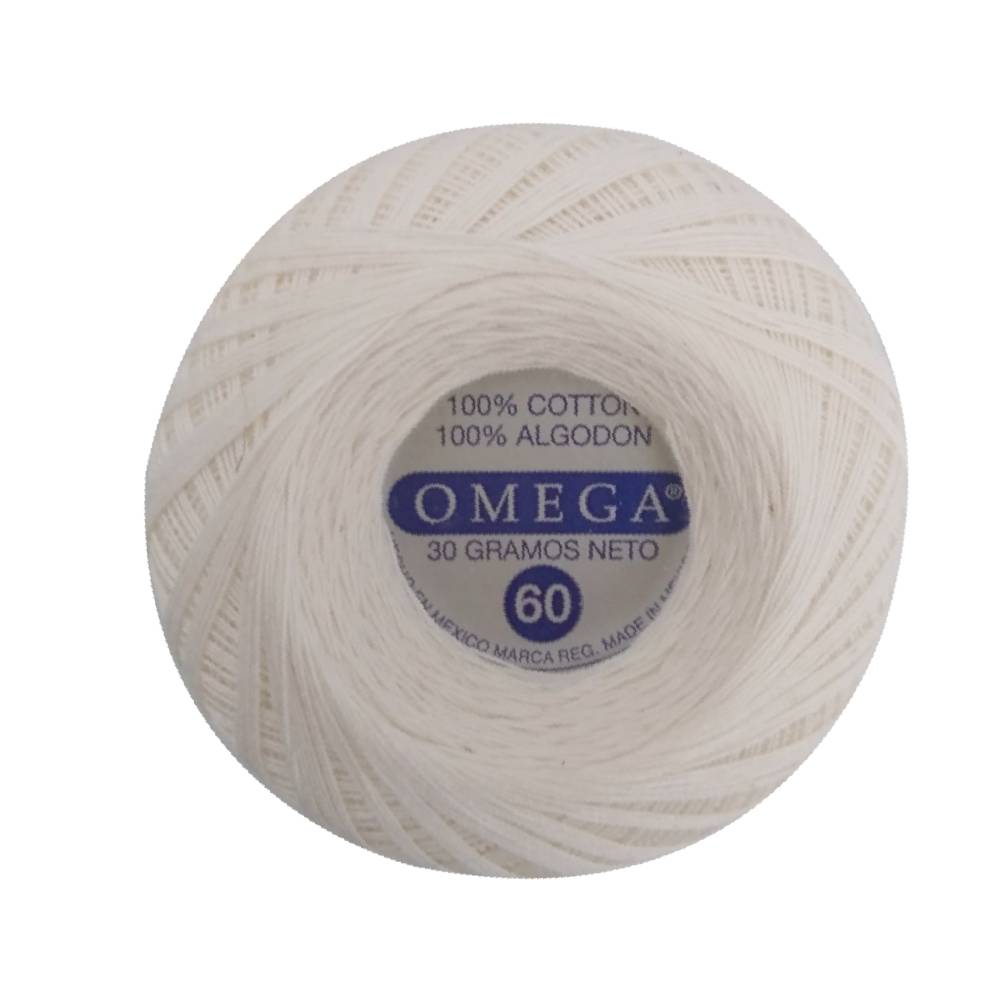 Crochet 60, marca Omega, CAJA con 12 madejas de 30g con 540 mts.