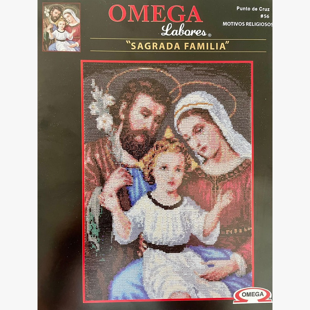 Kit para bordar en punto de cruz marca Omega, Sagrada Familia