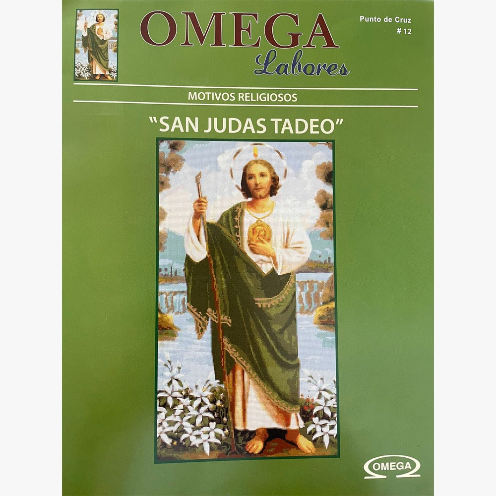 Kit para bordar en punto de cruz marca Omega, San Judas Tadeo