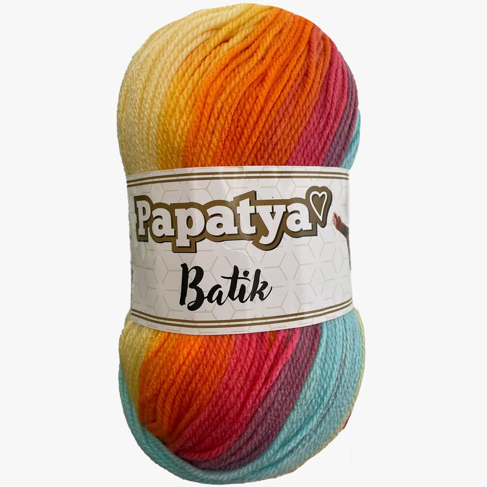 Estambre Papatya Batik, Marca Sweet Crochet, MADEJA con 100g ⭐