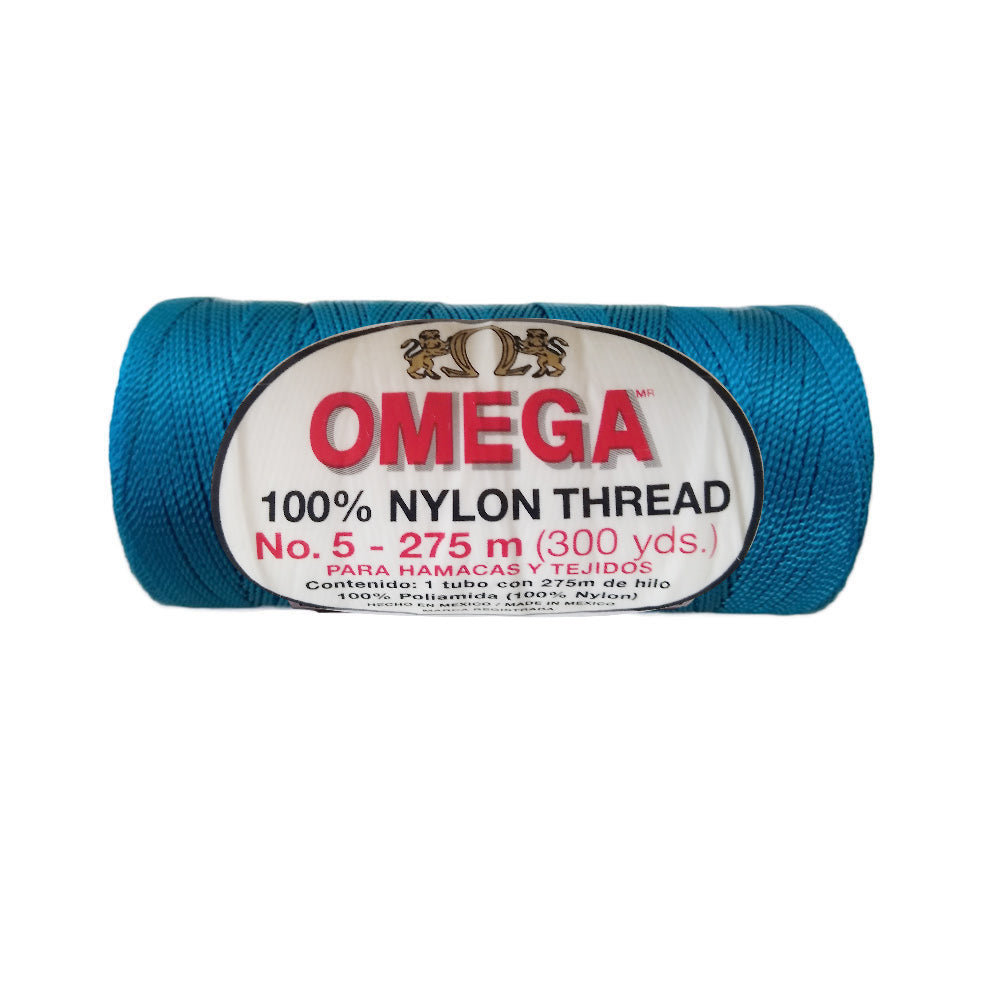 Hilo Nylon #5, marca Omega, PAQUETE con 6 tubos de 60grs. con 275 mts.