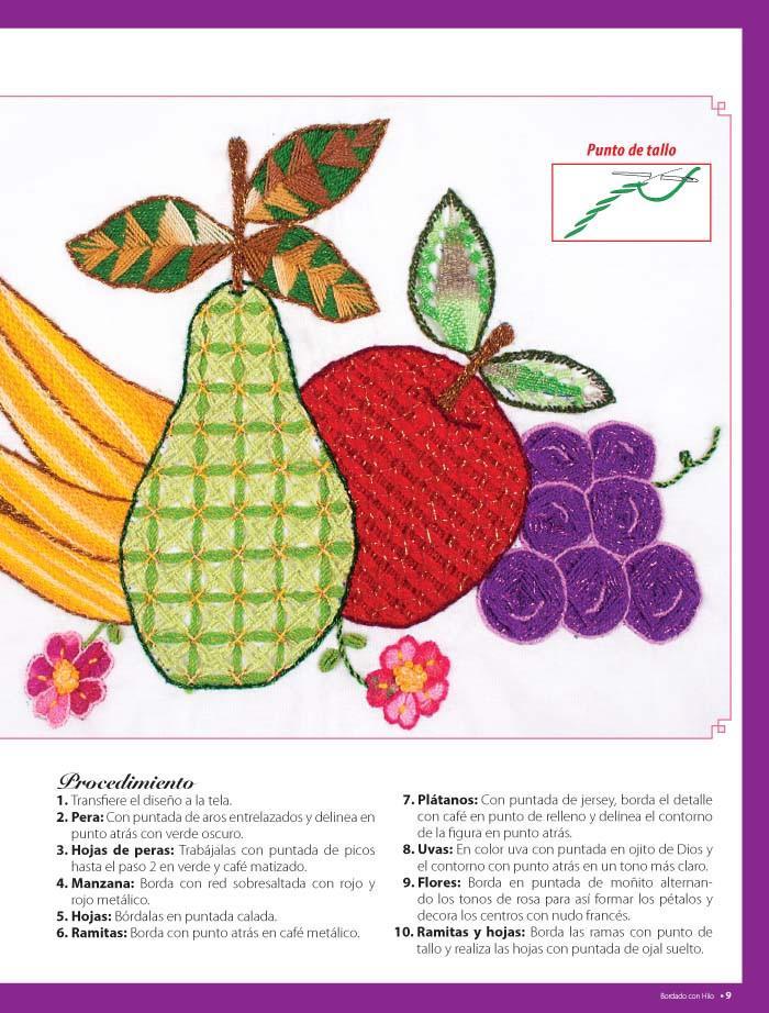Bordado con Hilo 55 - Frutas y verduras - Formato Digital - ToukanMango
