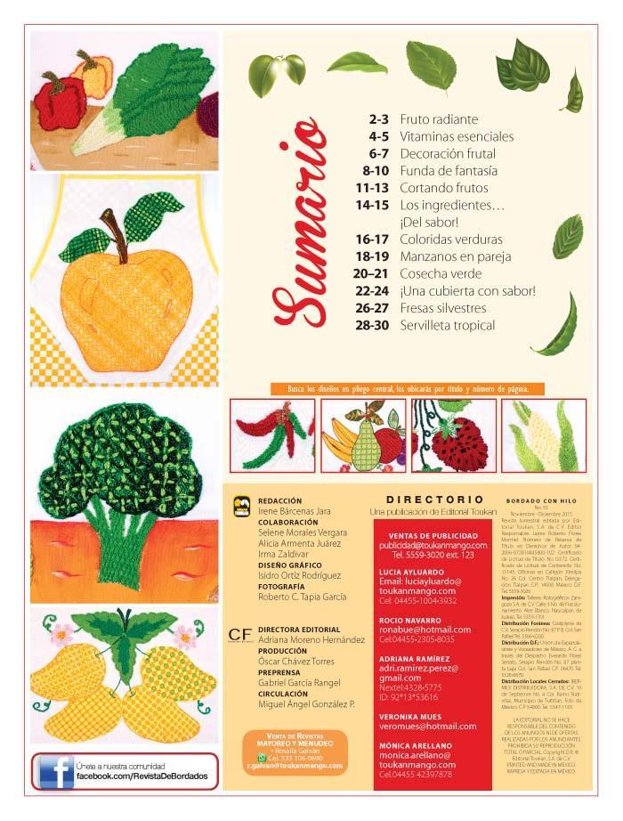 Bordado con Hilo 55 - Frutas y verduras - Formato Digital - ToukanMango