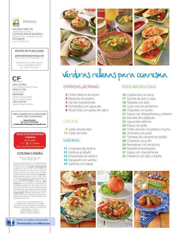 Cocina Casera 100 - Verduras rellenas para cuaresma - Formato Digital - ToukanMango