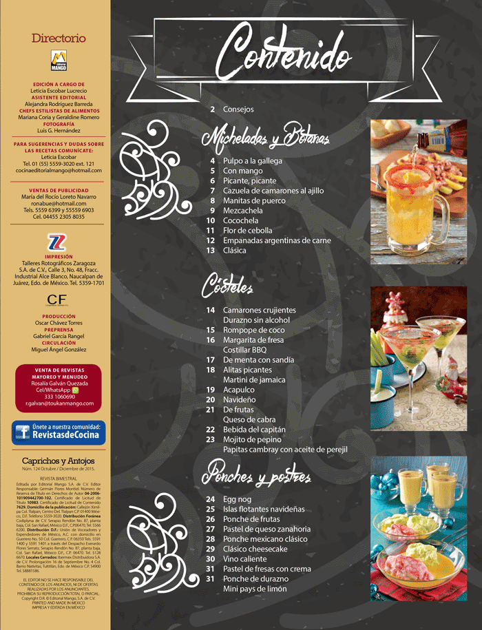Caprichos y Antojos 124 - CÌ_cteles, micheladas y ponches - Formato Digital - ToukanMango