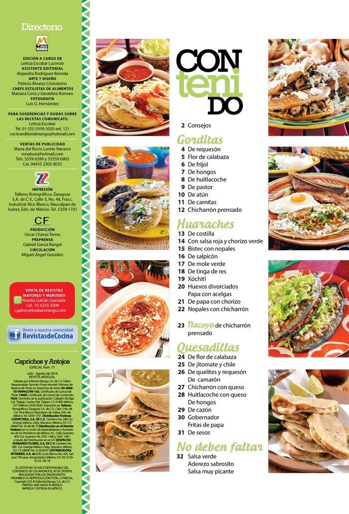 Caprichos y Antojos Especial 77 - Gorditas Huaraches Quesadillas - Formato Digital - ToukanMango