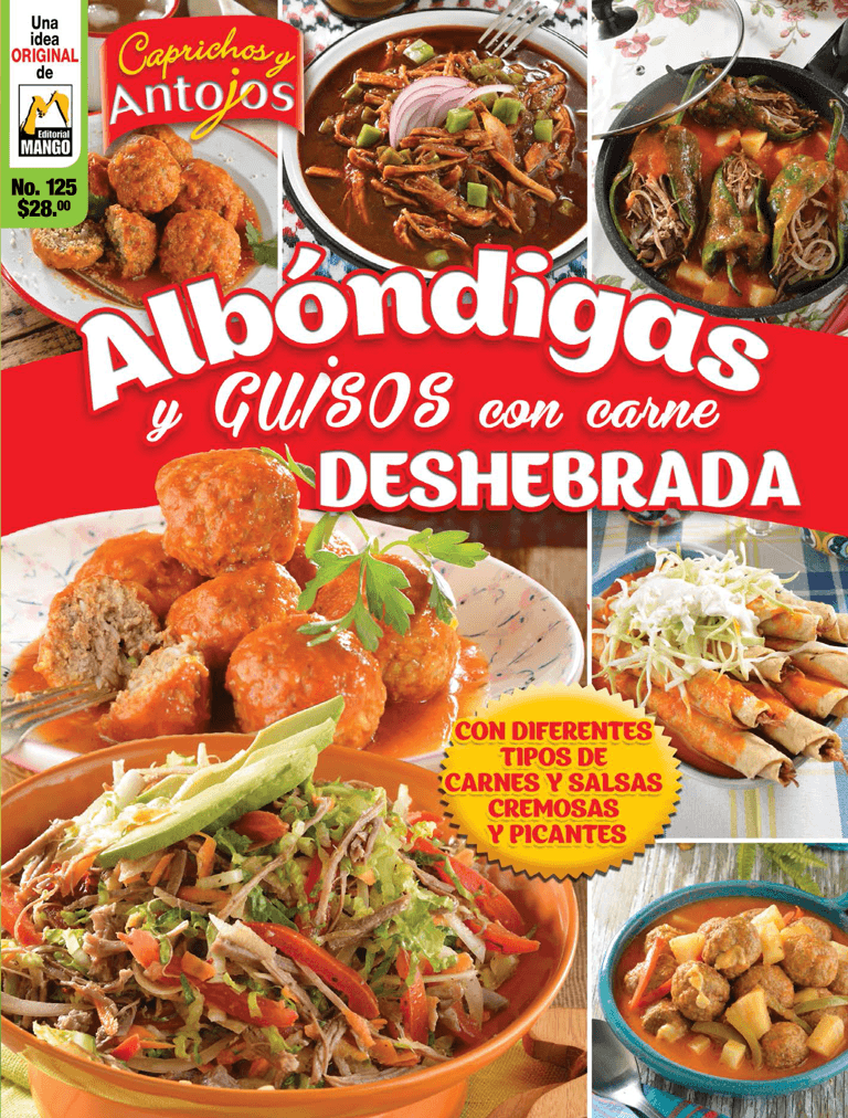 Caprichos y Antojos 125 - AlbÌ_ndigas y guisos con carne deshebrada - Formato Digital - ToukanMango