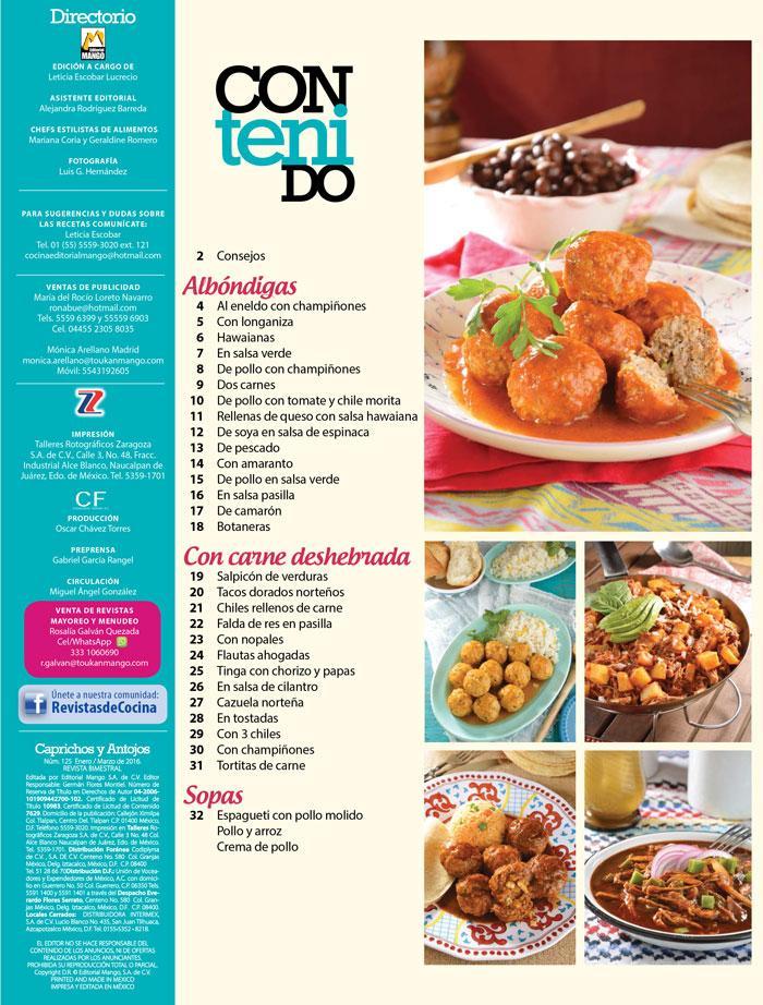 Caprichos y Antojos 125 - AlbÌ_ndigas y guisos con carne deshebrada - Formato Digital - ToukanMango