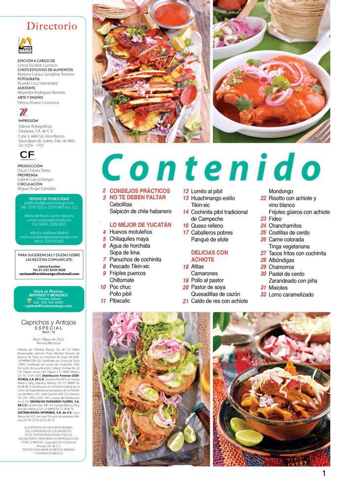 Caprichos y Antojos Especial 76 - Cochinita Pibil y otras delicias con achiote - Formato Digital - ToukanMango