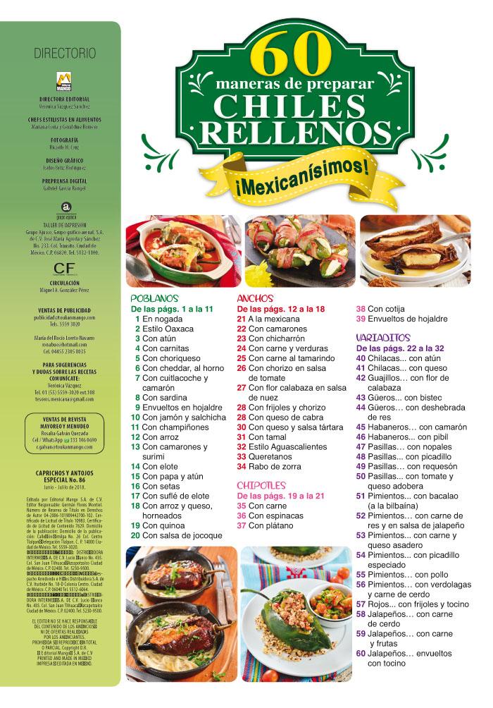 Caprichos y Antojos Especial 86 - 60 Maneras de Preparar Chiles Rellenos - Formato Digital - ToukanMango