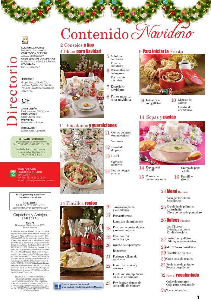 Caprichos y Antojos Especial 73 - Ideas y platillos para tu cena navide̱a - Formato Digital - ToukanMango