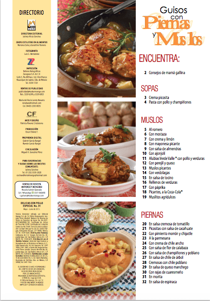 Delicias con Pollo Especial 31 - Guisos con piernas y muslos - Formato Digital - ToukanMango