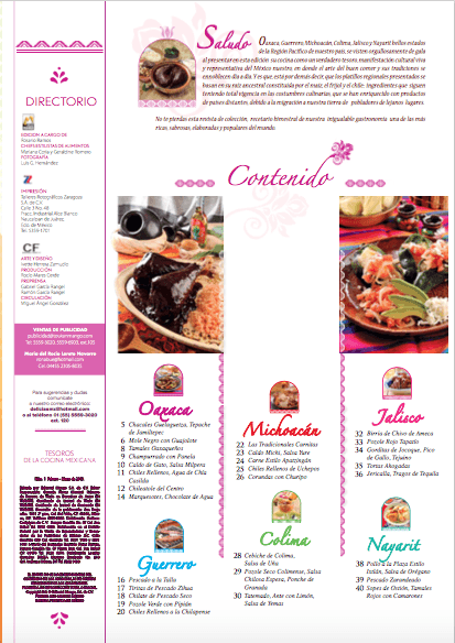 Tesoros de la Cocina Mexicana 1 - Oaxaca, MichoacÌÁn, Guerrero, Nayarit, Colima y Jalisco - Formato Digital - ToukanMango