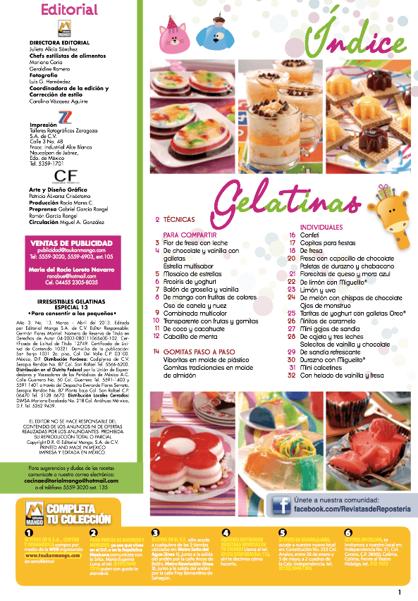 Irresistibles Gelatinas Especial No. 13 - Para consentir a los peque̱os - Formato Digital - ToukanMango