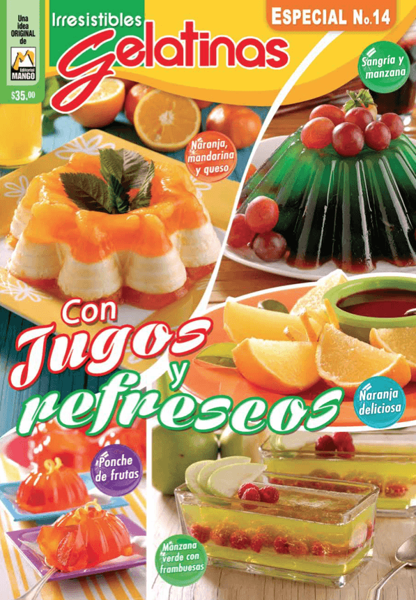 Irresistibles Gelatinas Especial No. 14 - Con jugos y refrescos - Formato Digital - ToukanMango