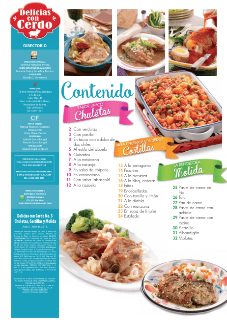 Delicias con cerdo 3 - Chuletas, costillas y molida - Formato Digital - ToukanMango