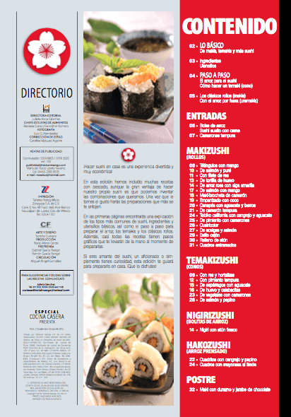 Cocina Casera Presenta 12 - Sushi paso a paso - Formato Digital - ToukanMango