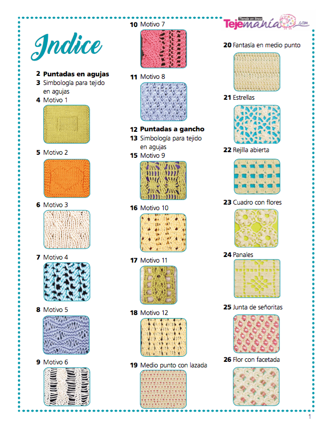 Catalogo Digital con 20 Puntadas en Gancho y Agujas Tejemania
