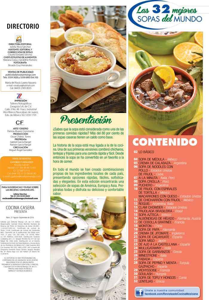 Cocina Casera Presenta 24 - Las 32 mejores sopas del mundo - Formato Digital - ToukanMango