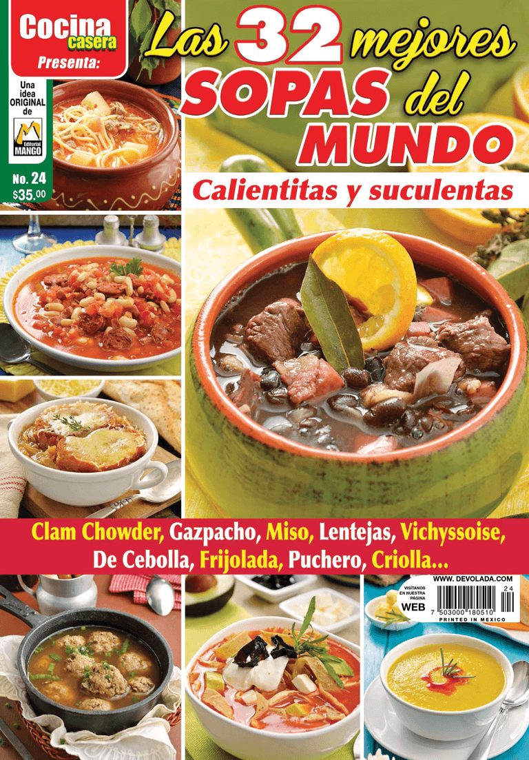 Cocina Casera Presenta 24 - Las 32 mejores sopas del mundo - Formato Digital - ToukanMango