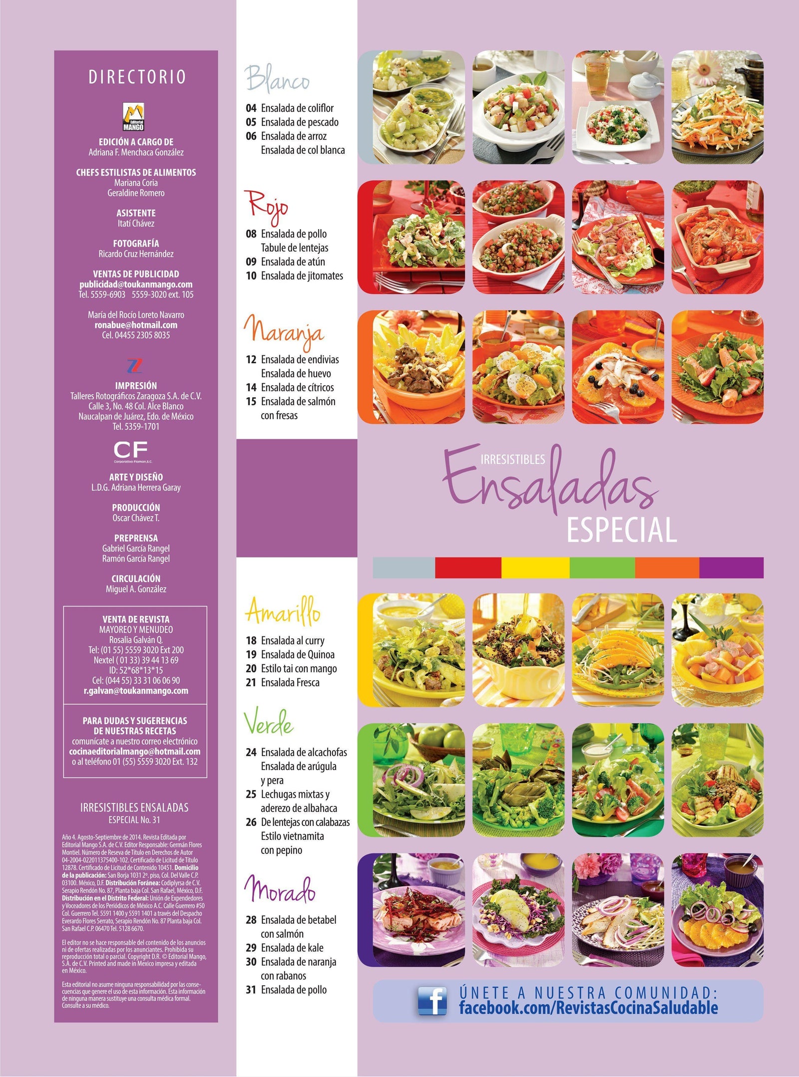 Irresistibles Ensaladas Especial 31 - Alimentos que activan tu metabolismo - Formato Digital - ToukanMango