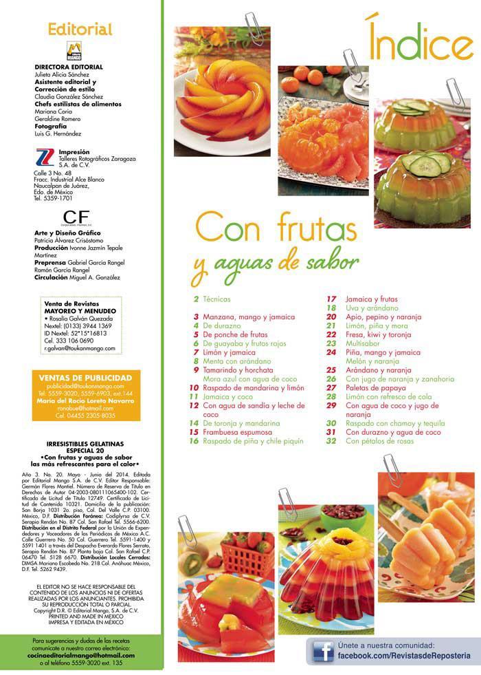 Irresistibles Gelatinas Especial No. 20 - Con frutas y aguas de sabor - Formato Digital - ToukanMango