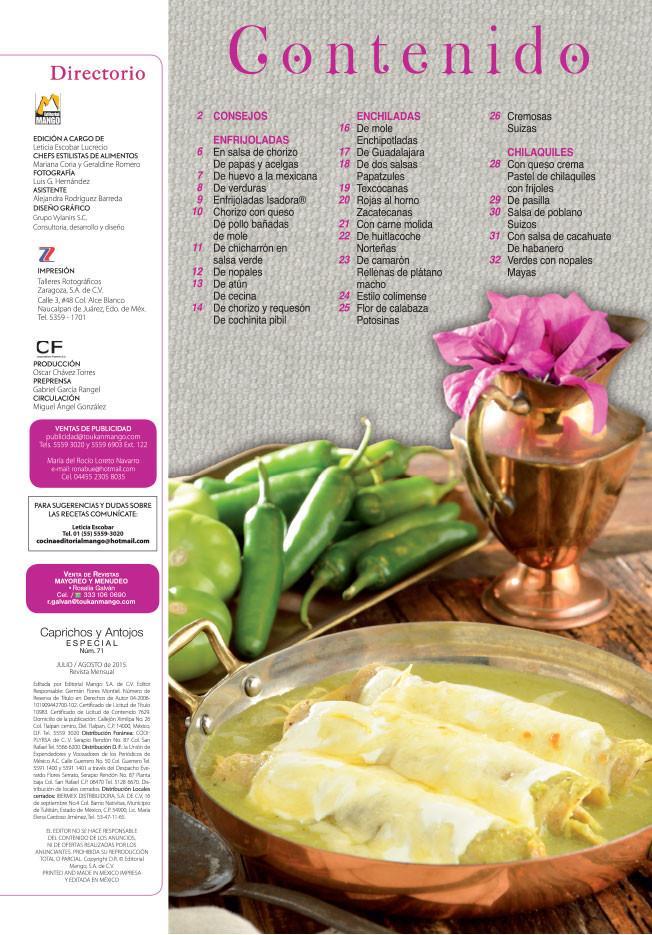 Caprichos y Antojos Especial 71 - Enfrijoladas, enchiladas y chilaquiles - Formato Digital - ToukanMango