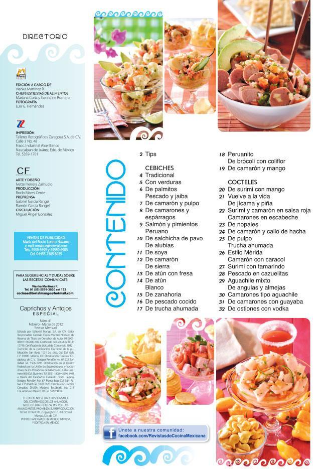 Caprichos y Antojos Especial 41 - Cebiches y cocteles 40 recetas - Formato Digital - ToukanMango