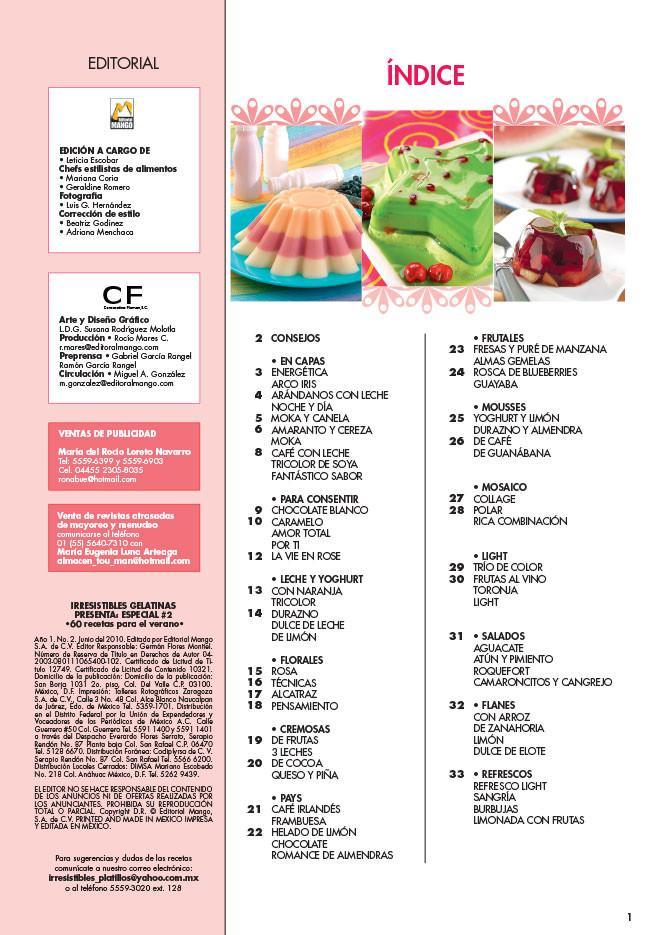Irresistibles Gelatinas Especial No. 2 - 60 recetas para el verano - Formato Digital - ToukanMango