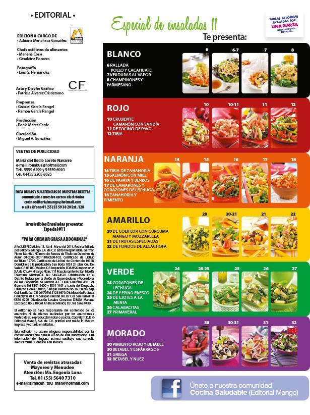 Irresistibles Ensaladas Especial 11 - Para quemar grasa abdominal - Formato Digital - ToukanMango