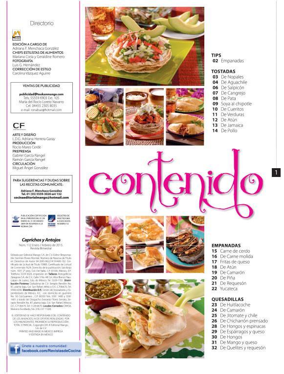 Caprichos y Antojos 112 - Tostadas, empanadas y quesadillas - Formato Digital - ToukanMango
