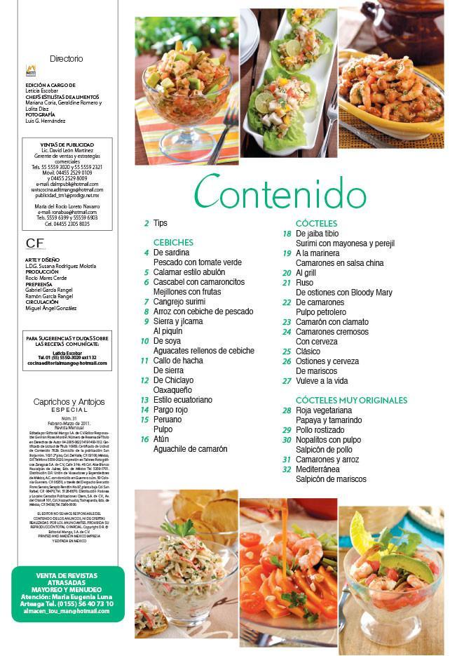 Caprichos y Antojos Especial 31 - Cebiches y cÌ_cteles - Formato Digital - ToukanMango