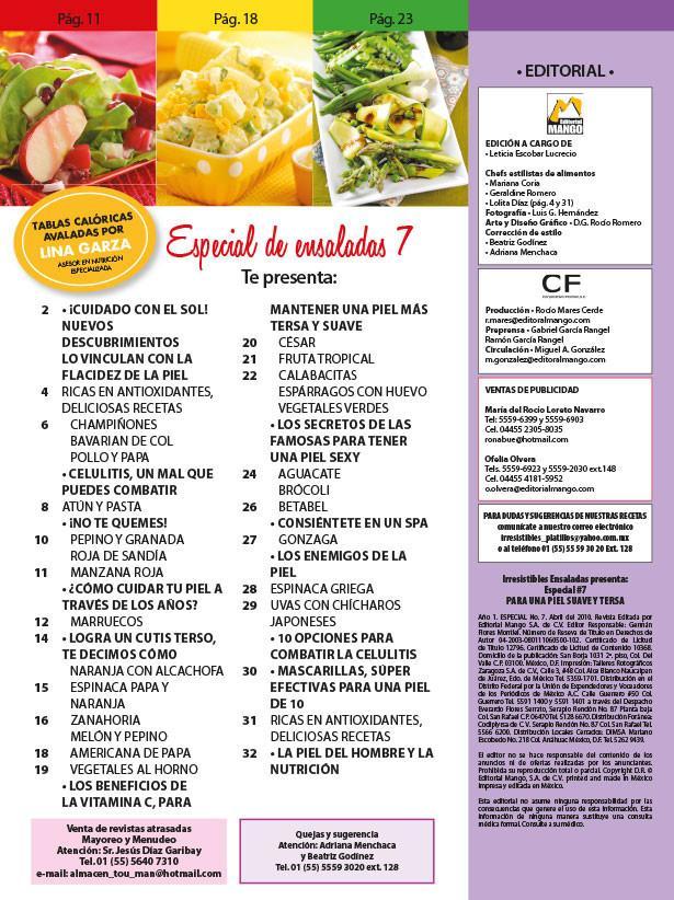 Irresistibles Ensaladas Especial 7 - 35 recetas para una piel suave y tersa - Formato Digital - ToukanMango