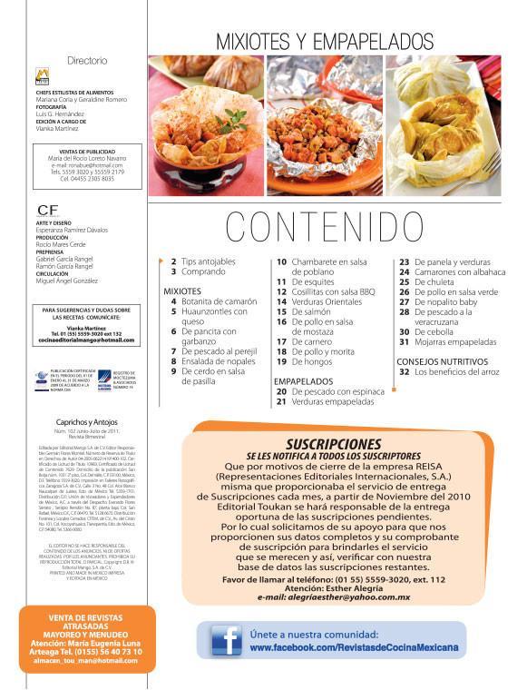 Caprichos y Antojos 102 - Los mejores y ̼nicos mixiotes y empapelados - Formato Digital - ToukanMango